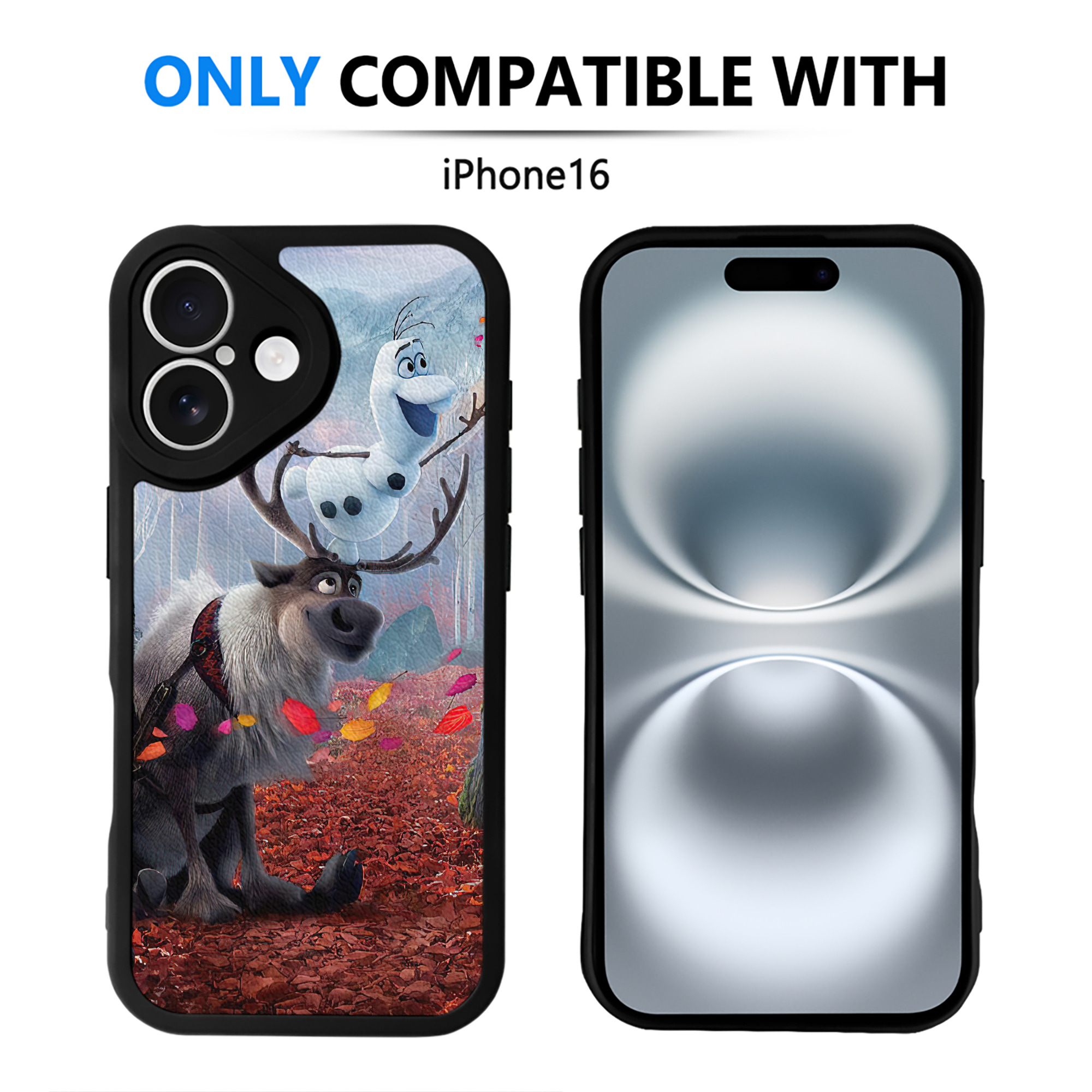 （画像用） アナと雪の女王 アンナ エルサ Frozen Anna Elsa 【iPhone 16シリーズ対応】シリコンスマホケース（レザー調） 材質：シリコン